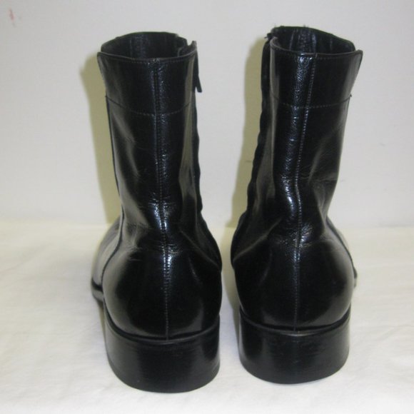 ***SOLD***Florsheim Chatman Black Leather Bike Toe Dress Boots Mens sz 8D - Picture 4 of 10
